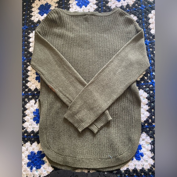 Dark Green Knitted Ardene’s Sweater with Elbow Pads - Picture 2 of 2